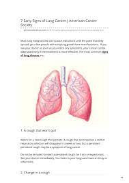 Lung cancer is often not detected until it has spread. 7 Early Signs Of Lung Cancer American Cancer Society By Muzaffar Issuu