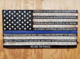 Embedded deep in my 1. Amazon Com Rustic Wooden Thin Blue Line American Flag W End Of Watch Quote We Are The Police Full Version Handmade