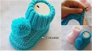 Birit Kenarli Orgu Bebek Patik Yapimi Nazarca Com Orgu Baby Knitting Patterns Bebek Patik