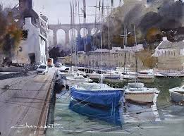 Eugen Chisnicean Insertart Watercolor Boat Watercolor Landscape Watercolor Landscape Paintings