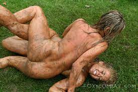 Nude mud wrestling