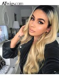 Ombre Black And Blonde Wig 1b 613 Full Lace Wig Ombre Blonde Lace Wig Dark Roots Human Hair Wigs With Baby Hair Bleached Knots Golde Wig Hairstyles Multicolored Hair Platinum Blonde Hair
