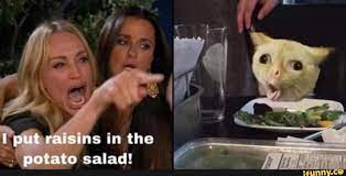 Potato salad is notorious for giving hapless picnickers a bout of food poisoning!. Put Raisins In The Potato Salad Ifunny