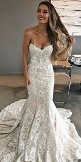 But a mermaid wedding dress is sexy, stylish, and perfect for a bride who wants to show off her curves on her wedding day. Gorgeous Fitted Lace Mermaid Wedding Dress Bridal Dresses Lace Strapless Wedding Dress Mermaid Wedding Dresses Mermaid Sweetheart