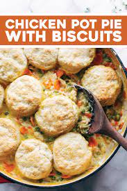 Chicken Pot Pie With Biscuits Pinch Of Yum Recipe Chicken Pot Pie Chicken Recipes Recipes