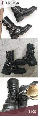 Vtg Gbx Motorcycle Boots Black Buckles Zipper Black Boots Motorcycle Boots Boots