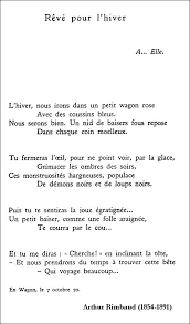 Arthur Rimbaud Reve Pour L Hiver Rimbaud Poeme Poeme Et Citation Poesie Francaise