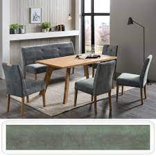 Dir stehen tische mit traditionellen details wie gedrechselten tischbeinen mit klassischen stühlen genauso zur auswahl wie moderne modelle aus robustem bambus und kraftpapier. Essgruppe Morten Eiche Rustikal Bank Stuhle Agnes 1 Iceberg Green Expendio