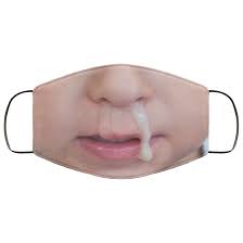 Face mask regulations change frequently; Snot Nose Mask Funny Face Gross Snot Nose Kid Washable Reusable Custom Mask Cubebik