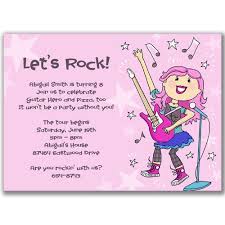 Birthday Invitation Card For My Son 15 Rock Star Girl Invitations For A Kids Birthday Party Rockstar Professionally Printed Invites Birthday Party Invitation Wording Birthday Party Invitations Birthday Invitations Kids