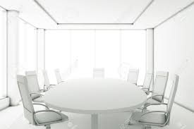 Leading retailer of quality contract furnishing. Completely White Meeting Room With A Round Table And Large Windows Stock Photo Picture And Royalty Free Image Image 50929003