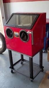 The side door opening allows loading of bigger workpieces. Benchtop Sandblaster Stand By Me87 Homemade Stand For A Benchtop Sandblaster Constructed From Angle Iron A Welding Projects Homemade Tools Diy Homemade Toys