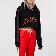 Adidas originals x fiorucci red white black logo cropped shirt blackpink fiorucci adidas originals logo longsleeve stars top black ek4788 small l/stop rated. Sweatshirts Adidas By Fiorucci Cropped Hoodie Black