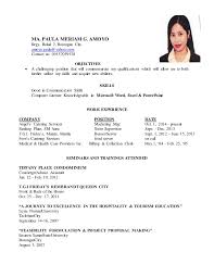 The best resume sample for your job application. Ma Paula Meriam Resume