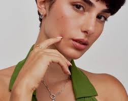 Personalized Bubble up Initial Necklace With Diamond • Silver 925 Gold • •  Customized Initial Jewelry Gift for Mom Her • Valentine's Day