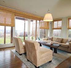 Diy staining bamboo shades bambo shades painted bamboo diy coffee table diy decor diy bamboo blinds out of outdoor fencing. Thick Tortoise Shell Split Bamboo Roman Shades Transitional Family Room Boston By Back Bay Shutter Co Inc Houzz