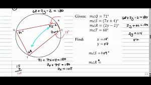In the diagram, s is a point of tangency. Intercepted Arcs And Angles Of A Circle Video Lessons Examples Step By Step Solutions