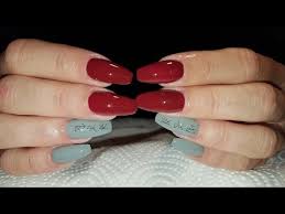 540 x 540 jpeg 38 кб. Elegant Red And Gray Coffin Acrylic Nails With Water Tattoos Youtube