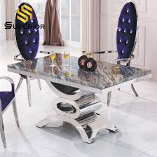 Contemporary dining sets offer the opportunity for making lunch or dinner into more than just a. China Modern Dining Room Set Luxury 6 Seat Dinner Table Furniture China Restaurant Marble Table Stainless Steel Dining Table