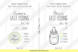 Printable Dry Erase Newborn Feeding Tracker By