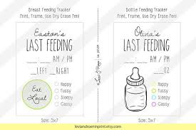 printable dry erase newborn feeding tracker by