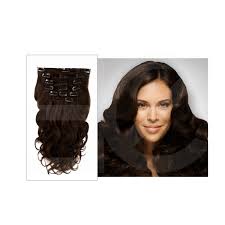They look beautiful straight and curly! Clip In Hair Wavy Extensions Dark Brown 20 Inch