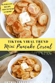 How To Make The Tiktok Mini Pancake Cereal Trend Eat Well Explore Often Recipe In 2020 Interesting Food Recipes Perfect Brunch Recipes Recipes