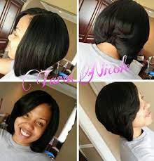Bob Action Quick Weave Double Cap No Glue On Hair Easy Pull Off Hair Stylea Natural Hair Styles Short Hairdos