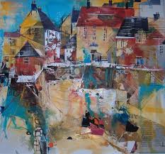 Polperro Quay By Surrey Artist Nagib Karsan Cranleigh Art Group Dorking Art Group Guildford Art Group Art Painting Cityscape Art Seaside Art