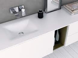 D4 Corian Washbasin Countertop By Inbani Design Inbani Minimalist Small Bathrooms Corian Bathroom Collections