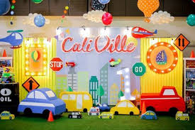 Birthday Themes For Kids Boys Cali S Charming Transportation Themed Party Stage Transportation Birthday Theme Transportation Birthday Transportation Birthday Party