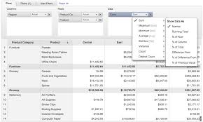 Zoho Analytics Advanced Summarizing Options In Pivot Tables