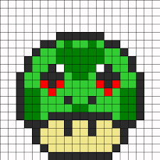 Bulbasaur Mushroom Perler Bead Pattern Bead Sprite Dibujos En Cuadricula Punto De Cruz Dibujos Pixelados