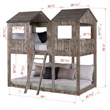Rustic bunk beds twin over queen. Rustic White Pine Twin Over Twin Tower Bunk Bed On Sale Overstock 28167470