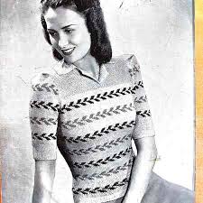 Aran sweaters, knit pullovers, jumper knitting patterns. 1940 S Ladies Sweater Patons 114 Free Vintage Knitting Pattern Sweaters For Women Knitting Patterns Vintage Knitting Patterns