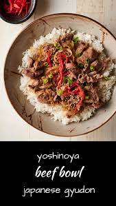 Gyudon Japanese Beef Bowl Recipe Japanese Beef Yoshinoya Beef Bowl Recipe Beef Bowls