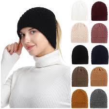 Why do we need long tail for casting on knitting? Brand New Ponytail Beanie Women Winter Knitting Hats Ladies Stretch Knit Tail Hat Messy Bun Ponytail Beanie Warm Hats 113 Men S Skullies Beanies Aliexpress