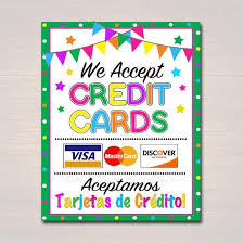 Printable Credit Card Sign Fundraising Booth Bake Sale Cookie Booth Sign We Accept Credit Girl Scout Cookies Booth Girl Scout Cookie Sales Daisy Girl Scouts