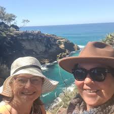 Beautiful whale-watching and walking/talking time with @renatabuziak at  Point Lookout yesterday. Good to chat about Straddie Arts Trail plans for  October 24-26, collaborations and communicating science/health concepts  through and with the arts.