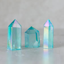 Aqua Aura Quartz Tower Point Aqua Aura Quartz Aqua Crystals Gemstones