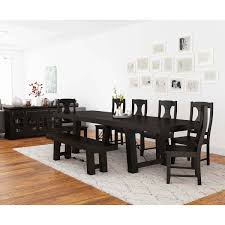 Elan furniture loft 3 piece bench dining set. Tirana Rustic Solid Wood 9 Piece Large Extensions Dining Room Set
