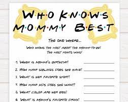Who Knows Mommy Best Game Friends Baby Shower Baby Shower Baby Shower Treats Baby Shower Planning