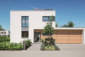 Neubau eines wohnhauses mit doppelgarage. Modernes Kubus Haus Im Bauhausstil Mit Garage Hausbaudirekt De