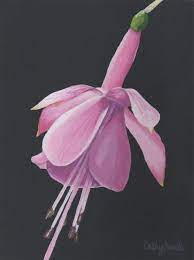 Pink Flower Painting Garden Flower Art Small Painting Etsy Pink Flower Painting Flower Painting Flower Painting Original