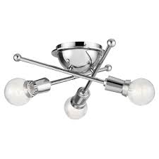 Shop lighting with confidence & price match guarantee. Mid Century Modern Flushmount Light Chrome Armstrong By Kichler Lighting 43196ch Destination Lighting