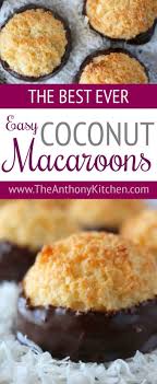 Chocolate Coconut Macaroons Recipe The Anthony Kitchen Recipe Macaroon Recipes Coconut Macaroons Easy Coconut Macaroons