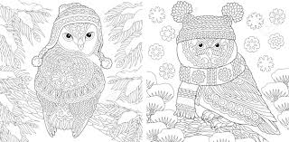 Animal coloring pages for kids cute. Animal Coloring Pages Cute Owls In Winter Hats Line Art Design Royalty Free Cliparts Vectors And Stock Illustration Image 146991218
