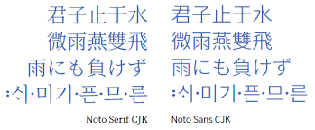There's 3 variations of the 'now' font in total: Google Developers Blog Noto Serif Cjk Is Here