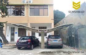 Waved Butterfly Polycarbonate Carport For 2 Cars Aluminum Canopy Metal Parking Lot Bronze Awnings Aluminum Carport Double Carport Carport