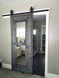 Mirror Barn Door Double Or Single Sliding Hand Carved Solid Etsy In 2021 Mirror Barn Door Doors Interior Wooden Mirror Frame